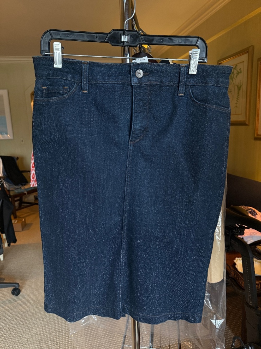 Not Your Daughter's Jeans NYDJ Dark Wash Stretch Denim Pencil Skirt Size 10